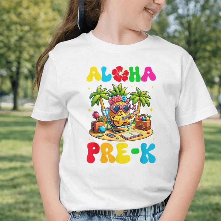 Aloha Pre-K Pineapple Hawaii Back To School Kids Girls Graphic Toddler T-Shirt
