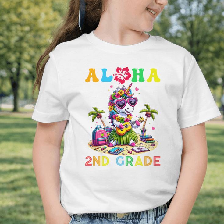 Aloha Second Grade Unicorn Hawaii Back To School Kids Girl Graphic Toddler T-Shirt Aloha Second Grade Unicorn Hawaii Back To School Kids Girl Graphic Toddler T-Shirt