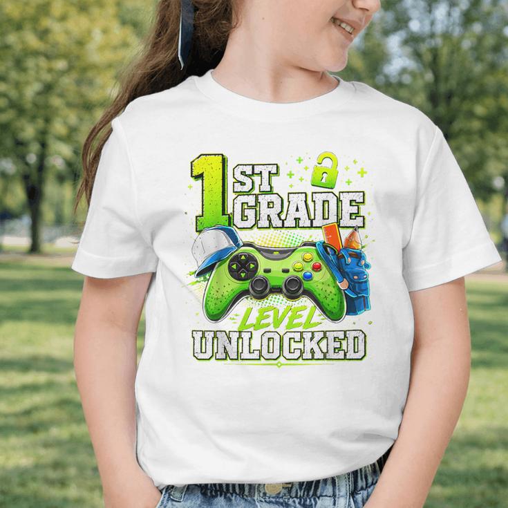 Back To School 1st First Grade Level Unlocked Gamer Kid Graphic Toddler T-Shirt Back To School 1st First Grade Level Unlocked Gamer Kid Graphic Toddler T-Shirt