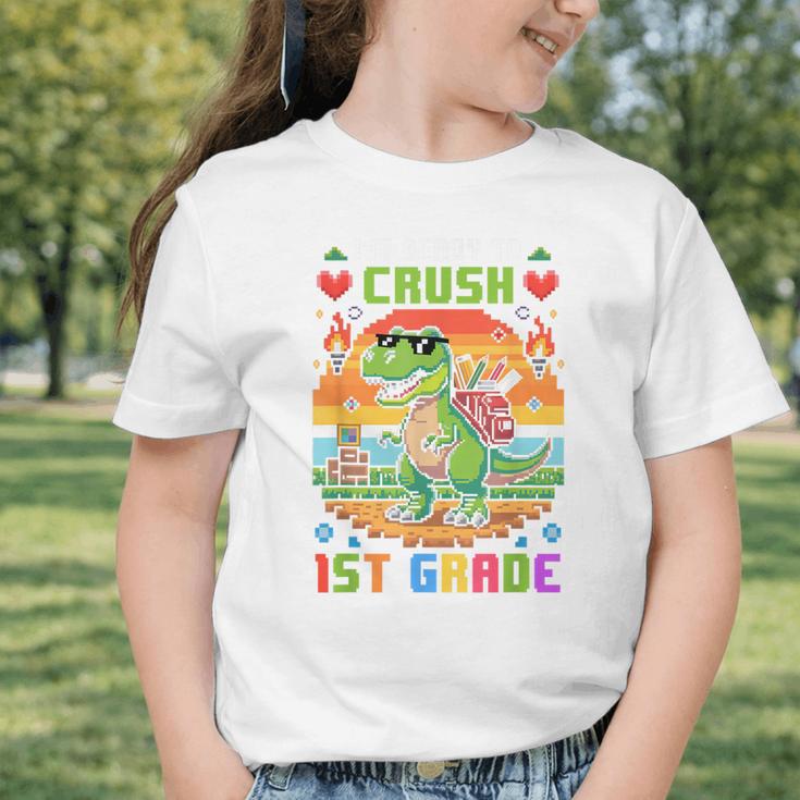 Back To School 1St Grade Boys I'm Ready To Crush Dinosaur Graphic Toddler T-Shirt Back To School 1St Grade Boys I'm Ready To Crush Dinosaur Graphic Toddler T-Shirt