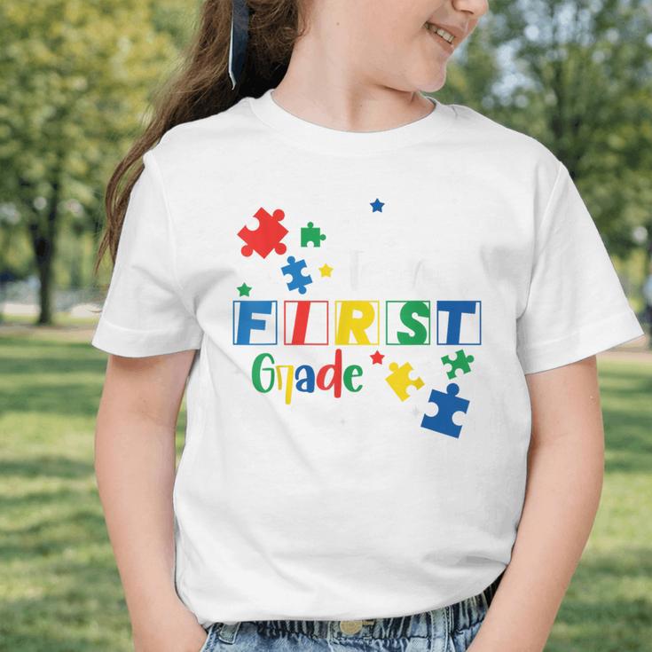 Back To School Autism Puzzle Pieces Autistic First Grade ASD Graphic Toddler T-Shirt Back To School Autism Puzzle Pieces Autistic First Grade ASD Graphic Toddler T-Shirt