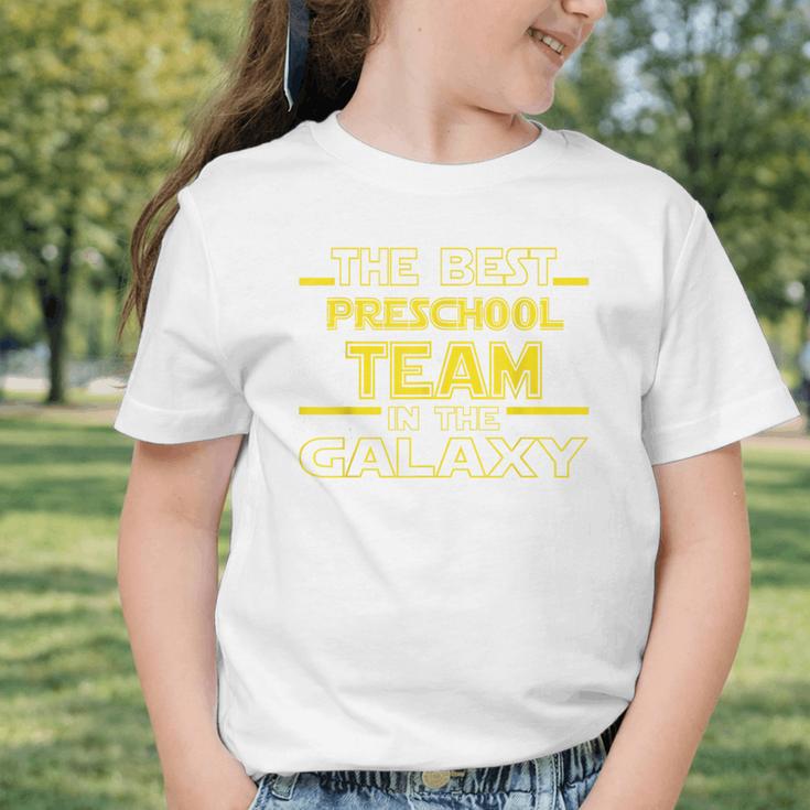 Back To School Best Preschool Team In The Galaxy Space Out Graphic Toddler T-Shirt Back To School Best Preschool Team In The Galaxy Space Out Graphic Toddler T-Shirt