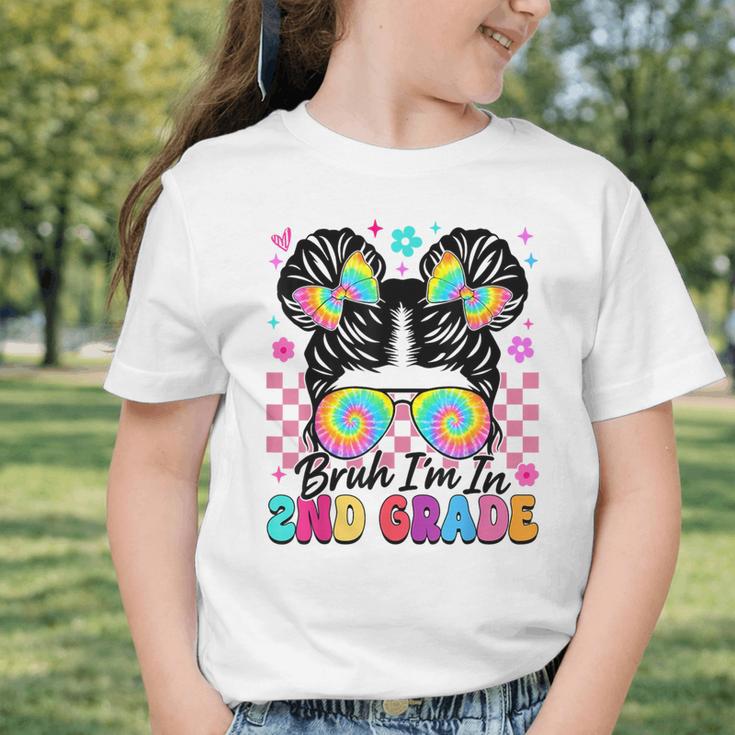 Back To School Bruh I'm In 2nd Grade Cute Girls Messy Bun Graphic Toddler T-Shirt Back To School Bruh I'm In 2nd Grade Cute Girls Messy Bun Graphic Toddler T-Shirt