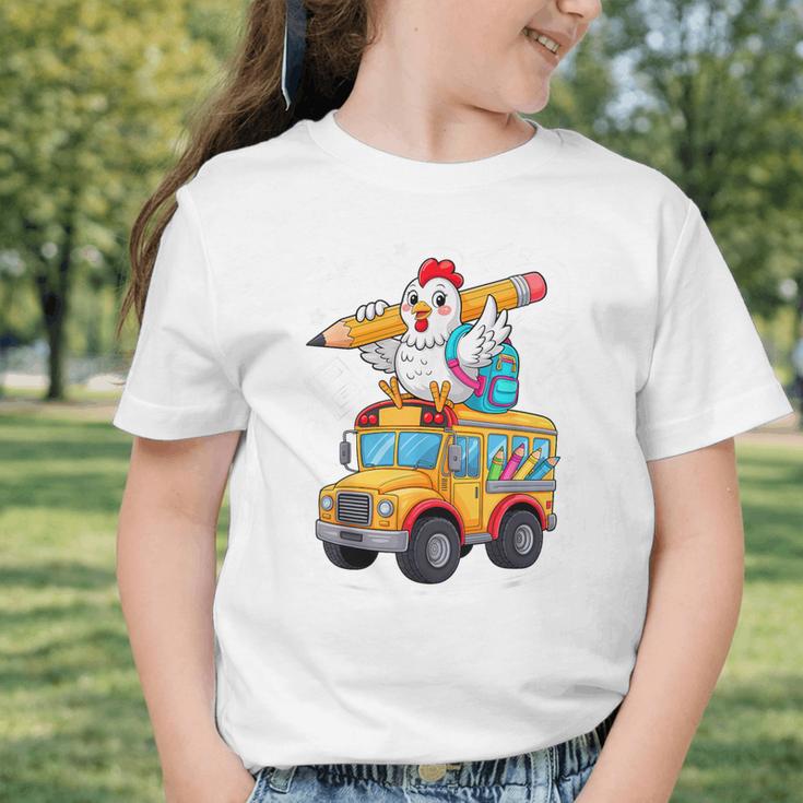 Back To School Chicken School Bus 100 Days Of School Graphic Toddler T-Shirt Back To School Chicken School Bus 100 Days Of School Graphic Toddler T-Shirt