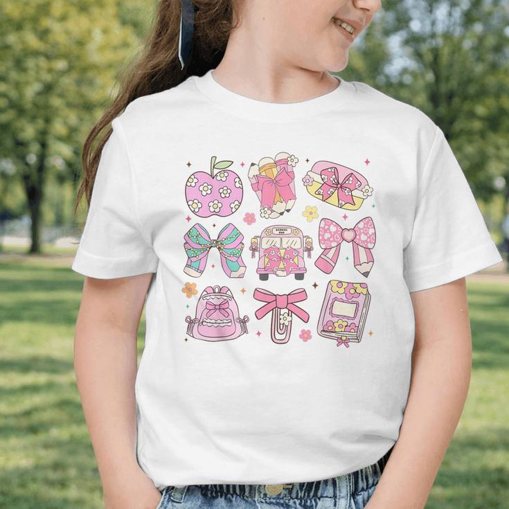 Back To School Coquette Bow Pencil School Students Girls Graphic Toddler T-Shirt
