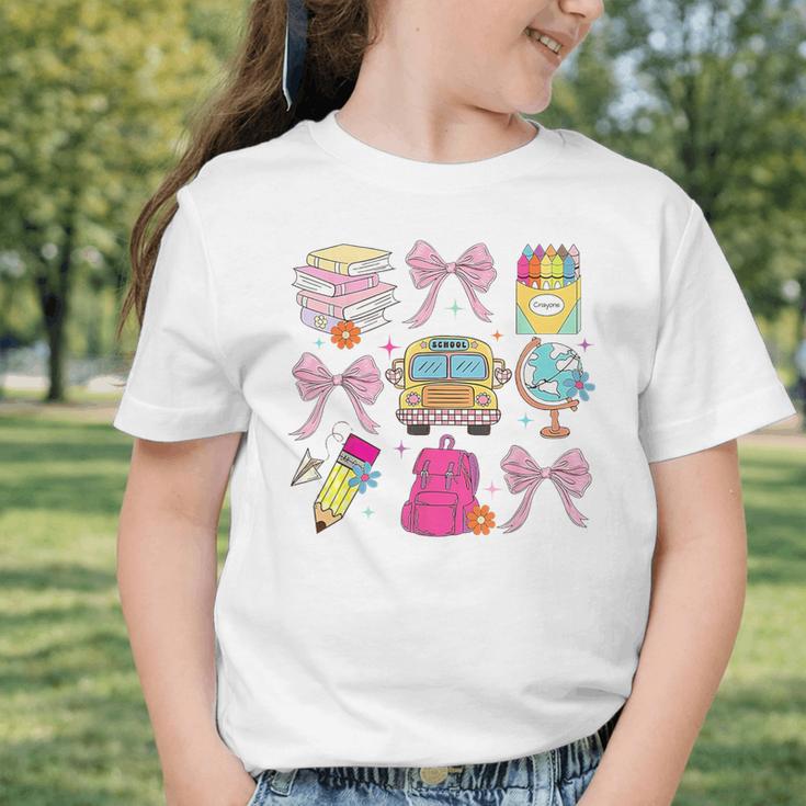 Back To School Coquette School Bus Pencil Graphic Toddler T-Shirt