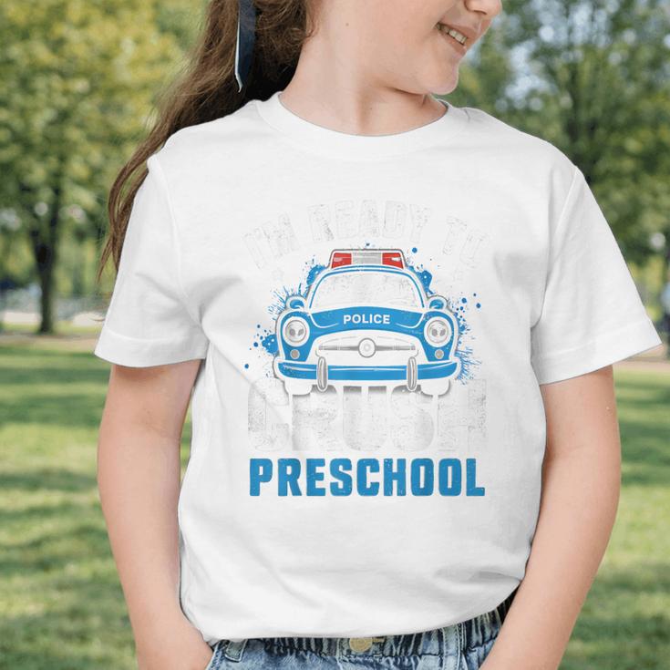 Back To School First Day Of Preschool Police Car Boys Graphic Toddler T-Shirt