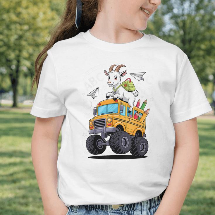 Back To School Goat School Bus 100 Days Of School Graphic Toddler T-Shirt Back To School Goat School Bus 100 Days Of School Graphic Toddler T-Shirt