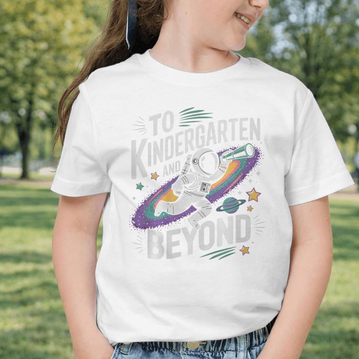Back To School To Kindergarten And Beyond Astronaut In Space Premium Tri-Blend Graphic Toddler T-Shirt