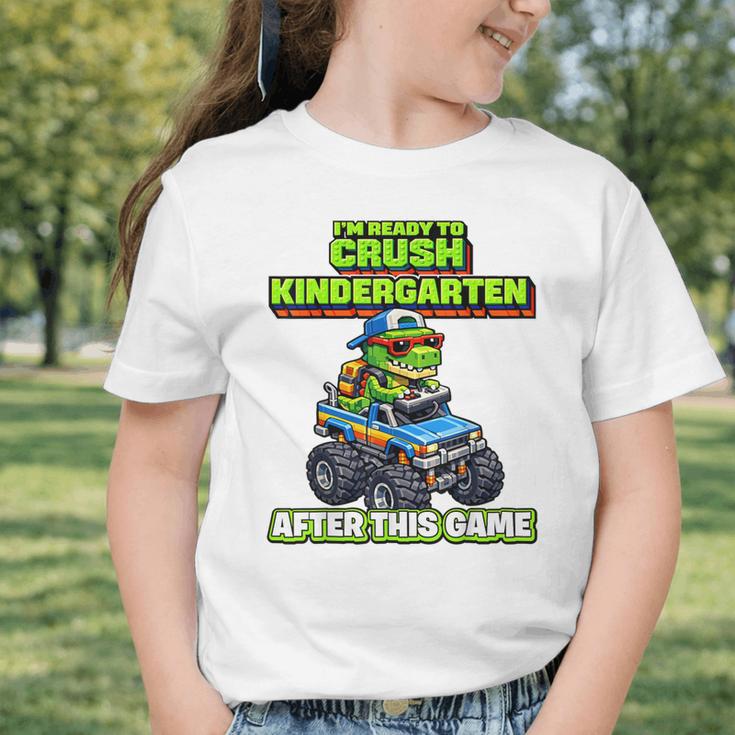 Back To School Kindergarten Retro Monster Truck Dinosaur Boy Graphic Toddler T-Shirt