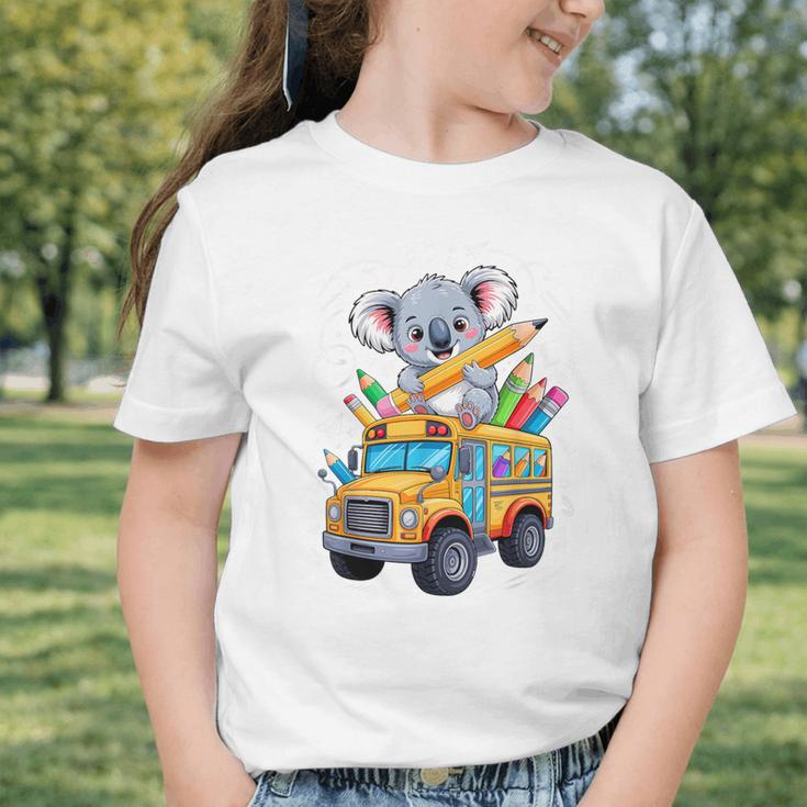 Back To School Koala School Bus 100 Days Of School Graphic Toddler T-Shirt Back To School Koala School Bus 100 Days Of School Graphic Toddler T-Shirt