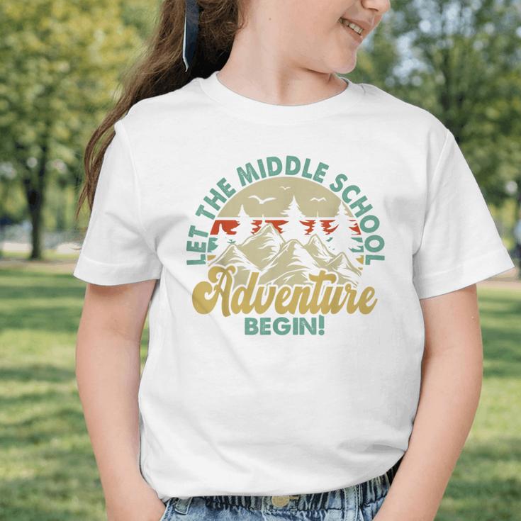 Back To School Let The Middle School Adventure Begin Graphic Toddler T-Shirt Back To School Let The Middle School Adventure Begin Graphic Toddler T-Shirt