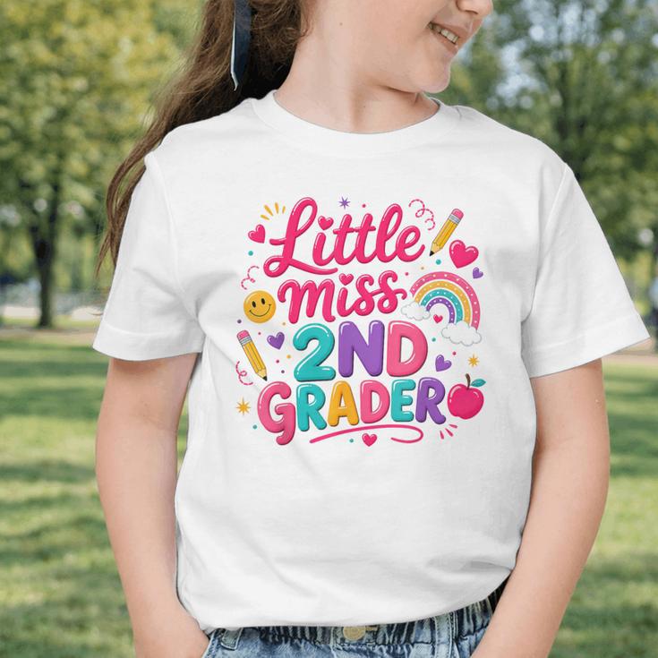 Back To School Little Miss 2nd Grader Rainbow Girl Graphic Toddler T-Shirt