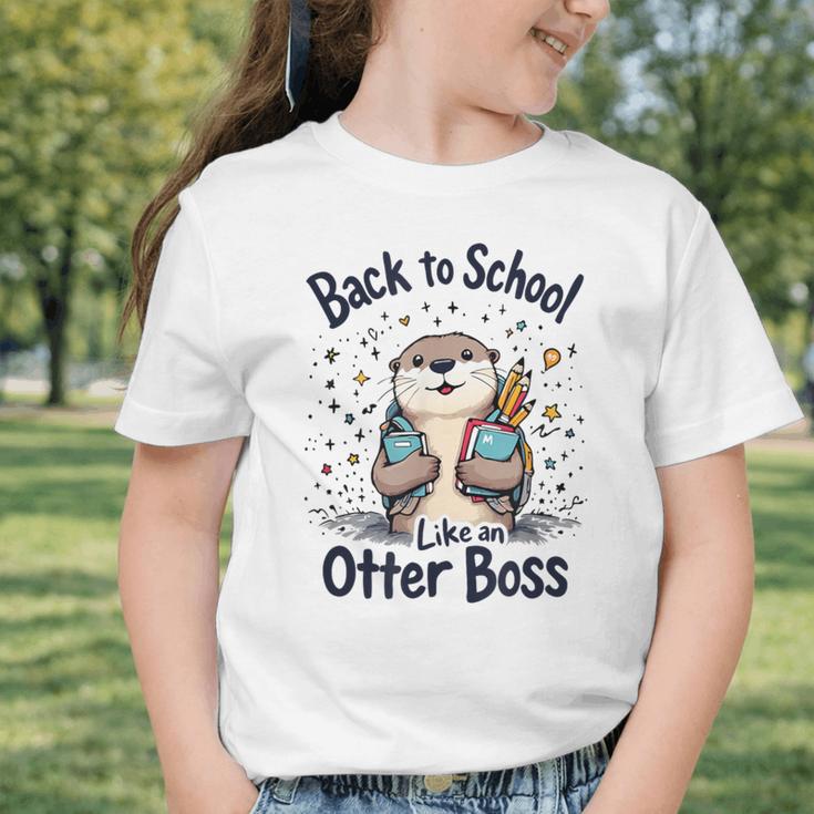Back To School Like An Otter Boss Cute First Day Of School Graphic Toddler T-Shirt Back To School Like An Otter Boss Cute First Day Of School Graphic Toddler T-Shirt