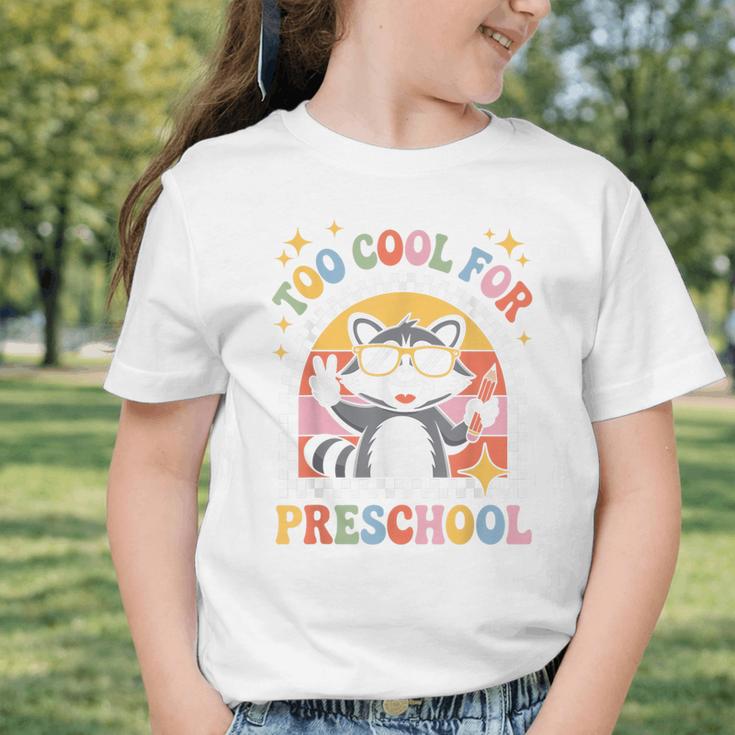 Back To School Raccoon Too Cool For Pre- K Preschool Graphic Toddler T-Shirt