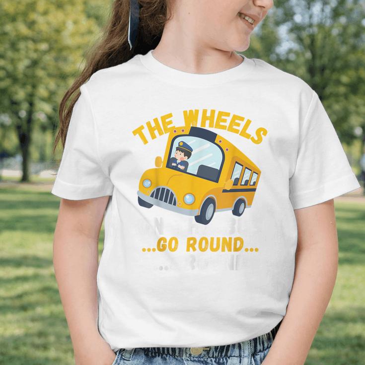 Back To School The Wheels On The Bus Go Round And Round Kids Graphic Toddler T-Shirt