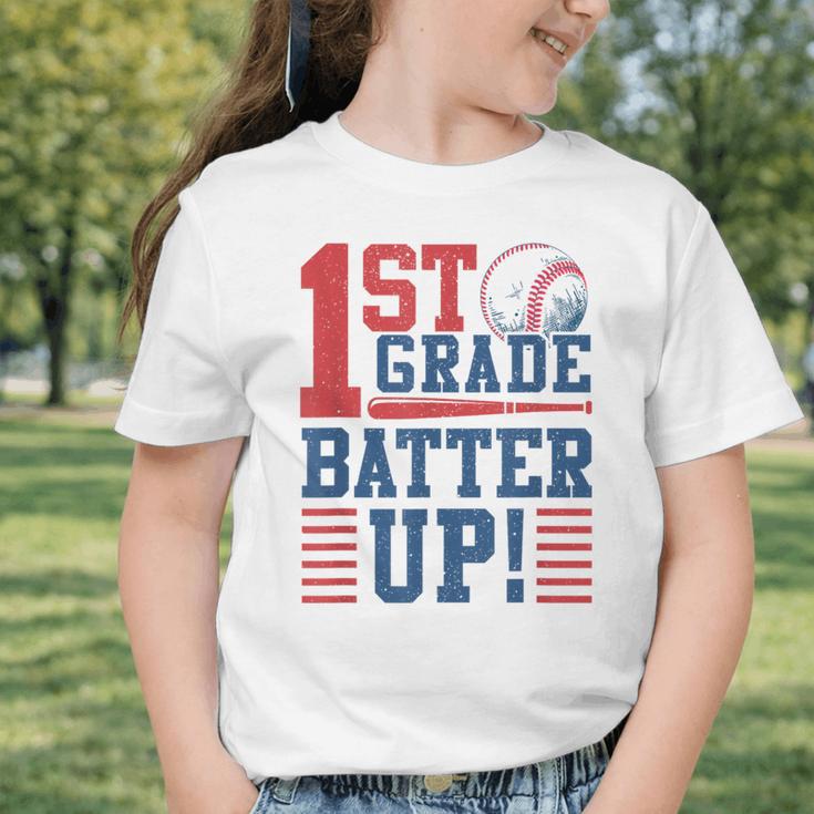 Baseball 1st Grade Back To School 1st Grade Batter Up Graphic Toddler T-Shirt