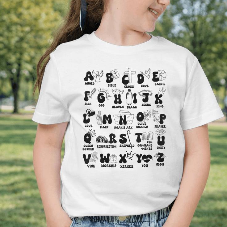 Biblical Alphabet Religious Christian Kids Back To School Graphic Toddler T-Shirt Biblical Alphabet Religious Christian Kids Back To School Graphic Toddler T-Shirt