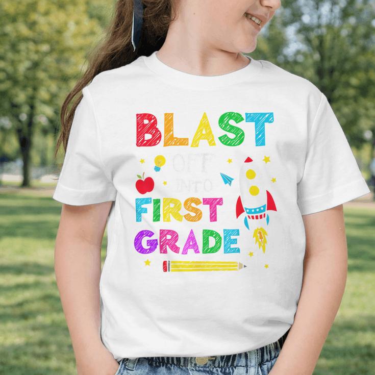 Blast Off Into First Grade Squad First Day Back To School Graphic Toddler T-Shirt