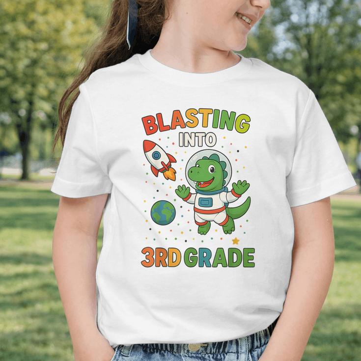Blasting Into 3rd Grade Dinosaur Astronaut Back To School Graphic Toddler T-Shirt Blasting Into 3rd Grade Dinosaur Astronaut Back To School Graphic Toddler T-Shirt