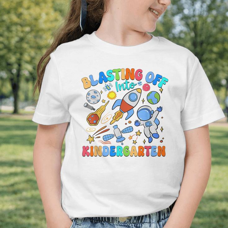 Blasting Off Into Kindergarten Back To School Boys Kid Graphic Toddler T-Shirt Blasting Off Into Kindergarten Back To School Boys Kid Graphic Toddler T-Shirt
