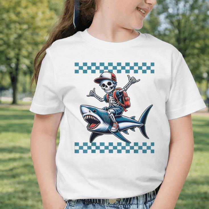 Boys Skeleton Riding a Shark Back To School Graphic Toddler T-Shirt Boys Skeleton Riding a Shark Back To School Graphic Toddler T-Shirt