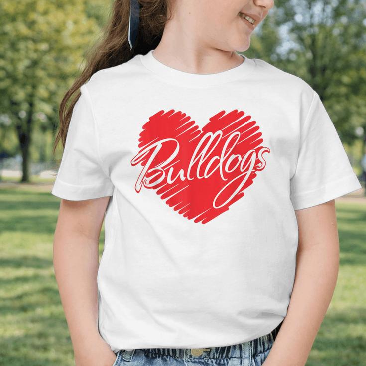 Bulldogs Heart Back To School Spirit R Graphic Toddler T-Shirt Bulldogs Heart Back To School Spirit R Graphic Toddler T-Shirt