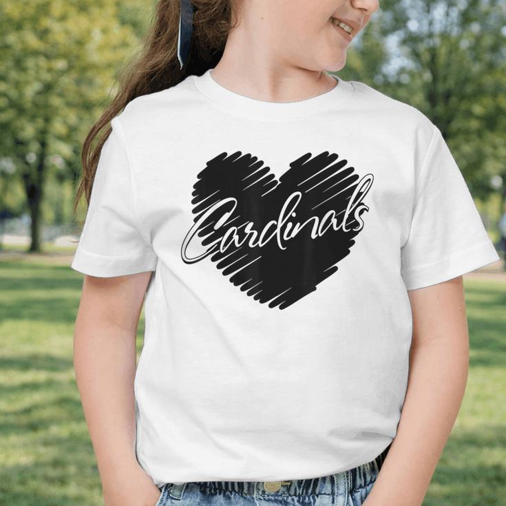 Cardinals Heart Back To School Spirit Graphic Toddler T-Shirt