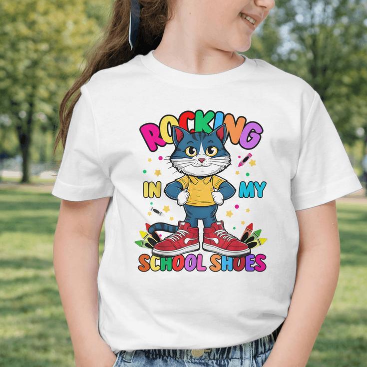 Cat Rocking In My School Shoes Back To School Kids Tee Graphic Toddler T-Shirt Cat Rocking In My School Shoes Back To School Kids Tee Graphic Toddler T-Shirt