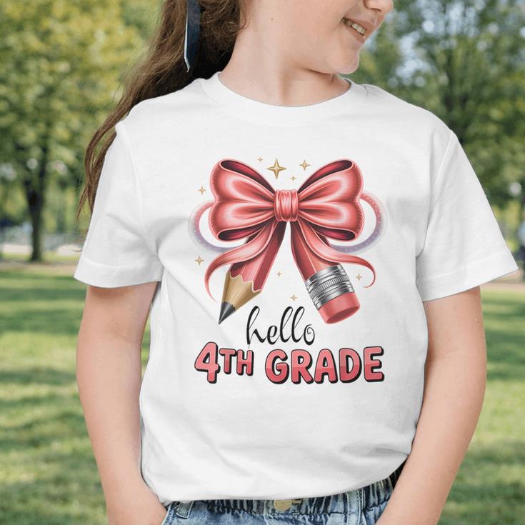 Coquette 4th Grade First Day Of Back To School Girls Outfits Graphic Toddler T-Shirt Coquette 4th Grade First Day Of Back To School Girls Outfits Graphic Toddler T-Shirt