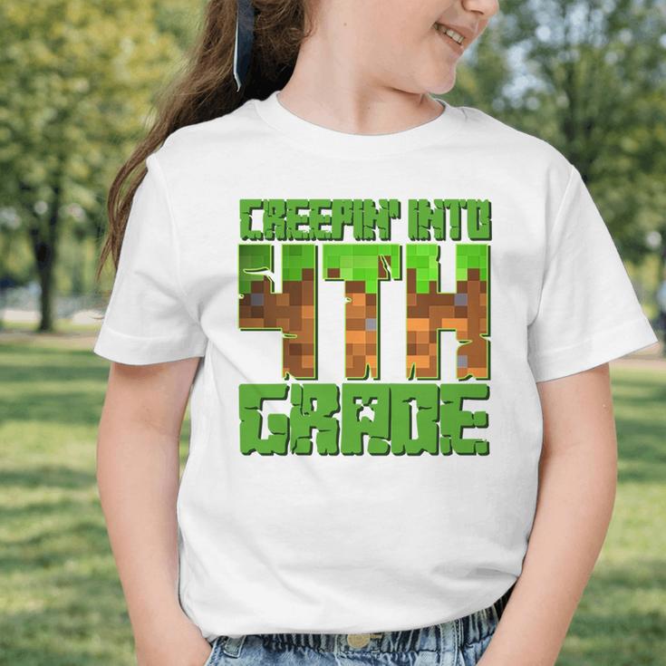 Creepin’ Into 4th Grade Kids Boy Gamer Pixel Back To School Performance Graphic Toddler T-Shirt