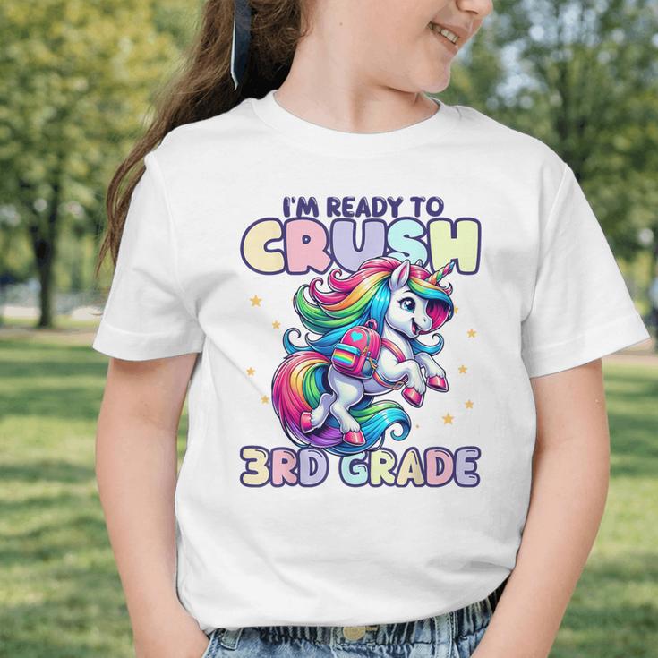 Crush 3rd Grade Girls Back To School Unicorn First Day Cute Graphic Toddler T-Shirt