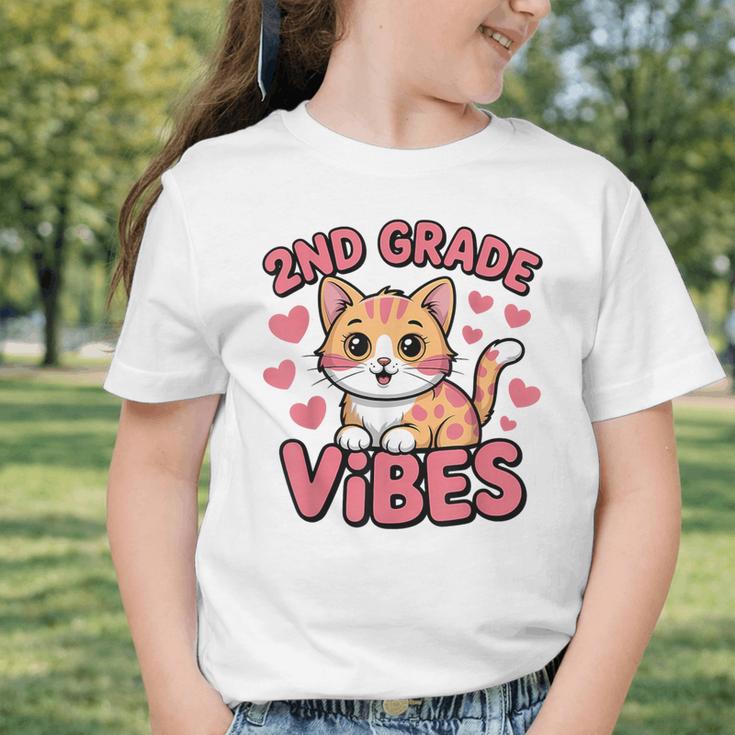 Cute Cat 2nd Grade Vibes Back To School Second Grade Girls Graphic Toddler T-Shirt Cute Cat 2nd Grade Vibes Back To School Second Grade Girls Graphic Toddler T-Shirt