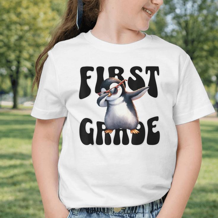 Cute Dabbing Penguin First Grade Back To School Graphic Toddler T-Shirt Cute Dabbing Penguin First Grade Back To School Graphic Toddler T-Shirt