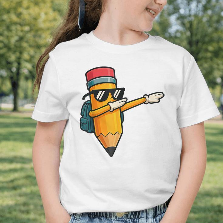 Dabbing Pencil Dancing Back To School First Day Student Boys Graphic Toddler T-Shirt Dabbing Pencil Dancing Back To School First Day Student Boys Graphic Toddler T-Shirt