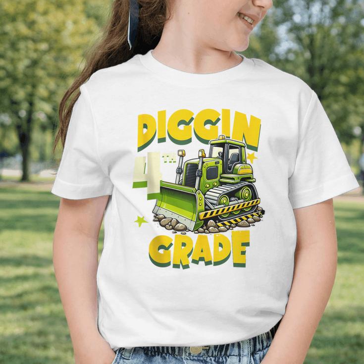 Diggin 4th Grade Bulldozer Back To School Graphic Toddler T-Shirt
