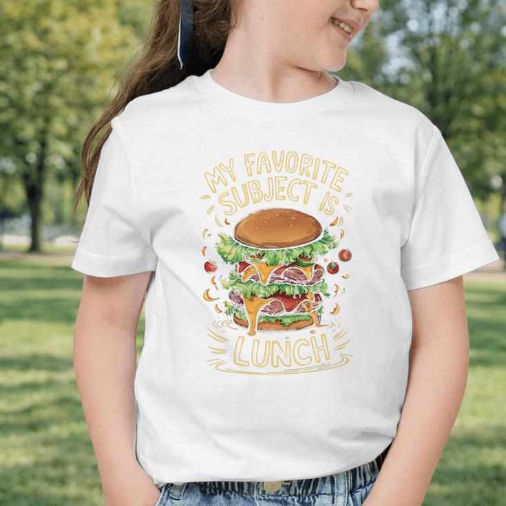 My Favorite Subject Is Lunch Hamburger Back To School Premium Tri-Blend Graphic Toddler T-Shirt My Favorite Subject Is Lunch Hamburger Back To School Premium Tri-Blend Graphic Toddler T-Shirt