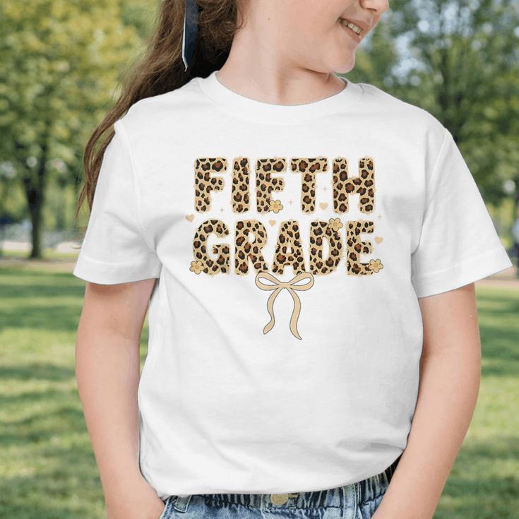 Fifth Grade Leopard Coquette Bow Back To School Women Girls Graphic Toddler T-Shirt Fifth Grade Leopard Coquette Bow Back To School Women Girls Graphic Toddler T-Shirt