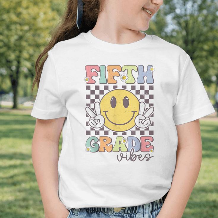 Fifth Grade Vibes Smile Face 5th Grade Team Back To School Graphic Toddler T-Shirt