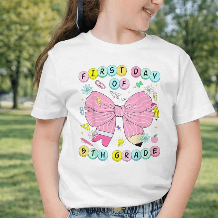 First Day Of 5th Grade Girls Coquette Back To School Kids Graphic Toddler T-Shirt First Day Of 5th Grade Girls Coquette Back To School Kids Graphic Toddler T-Shirt