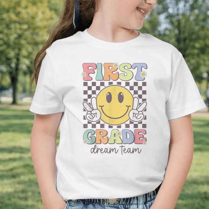 First Grade Dream Team Smile Face Back To School 1st Grade Graphic Toddler T-Shirt