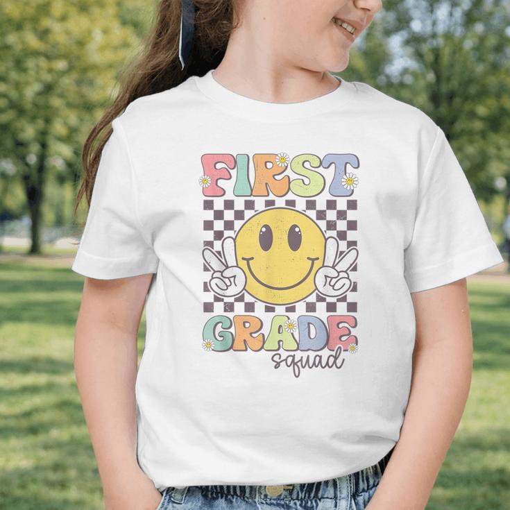 First Grade Squad Smile Face 1st Grade Back To School Graphic Toddler T-Shirt First Grade Squad Smile Face 1st Grade Back To School Graphic Toddler T-Shirt
