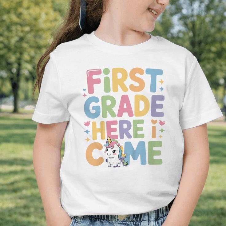 First Grade Here I Come Unicorn Back To School Graphic Toddler T-Shirt First Grade Here I Come Unicorn Back To School Graphic Toddler T-Shirt