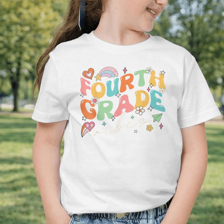 Fourth Grade Vibes 4th Grade Team Groovy Back To School Graphic Toddler T-Shirt