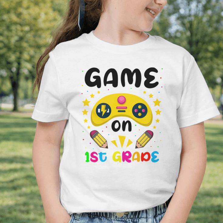 Game On 1st Grade Cute Video Gamer Back To School 2026 Kids Graphic Toddler T-Shirt Game On 1st Grade Cute Video Gamer Back To School 2026 Kids Graphic Toddler T-Shirt