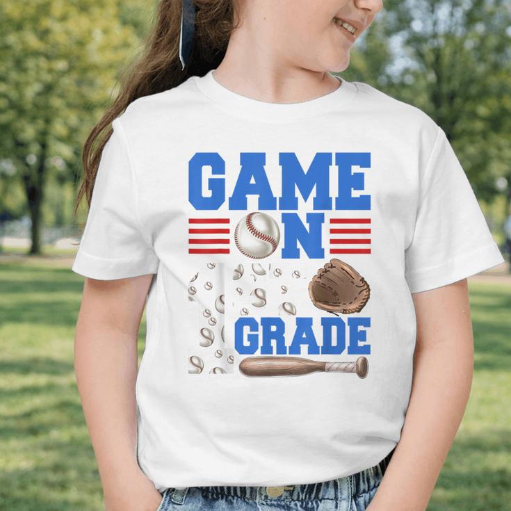 Game On First Grade Boy Baseball Back To School Graphic Toddler T-Shirt Game On First Grade Boy Baseball Back To School Graphic Toddler T-Shirt