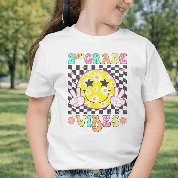 Girls 2nd Grade Vibes Smile Face Back To School Second Grade Graphic Toddler T-Shirt