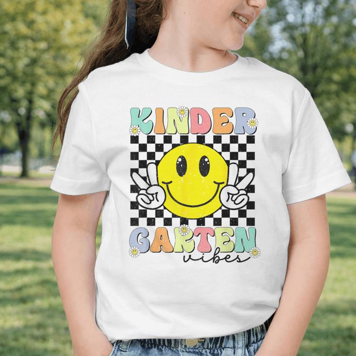 Girls Kindergarten Vibes Smile Face Back To School Kinder Graphic Toddler T-Shirt