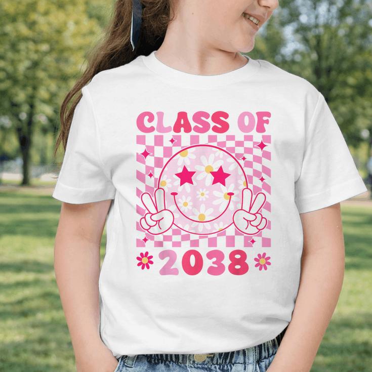 Groovy Class Of 2038 Grow With Me Smile Face Back To School Graphic Toddler T-Shirt Groovy Class Of 2038 Grow With Me Smile Face Back To School Graphic Toddler T-Shirt
