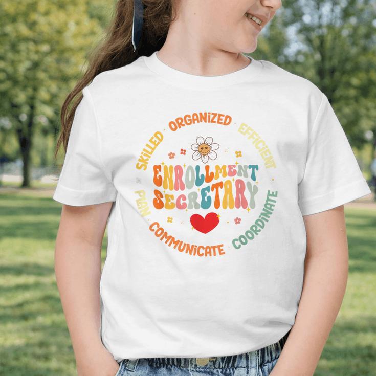 Groovy Enrollment Secretary Back To School Graphic Toddler T-Shirt Groovy Enrollment Secretary Back To School Graphic Toddler T-Shirt